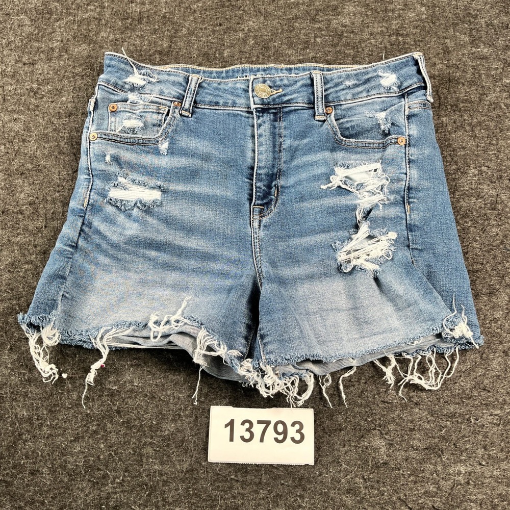 American Eagle Outfitters Shortie Womens 10 Blue Denim Cotton Stretch High Rise
